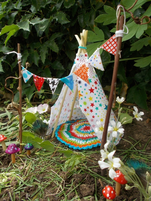 décorer son jardin avec des objets de récupération textile crochet