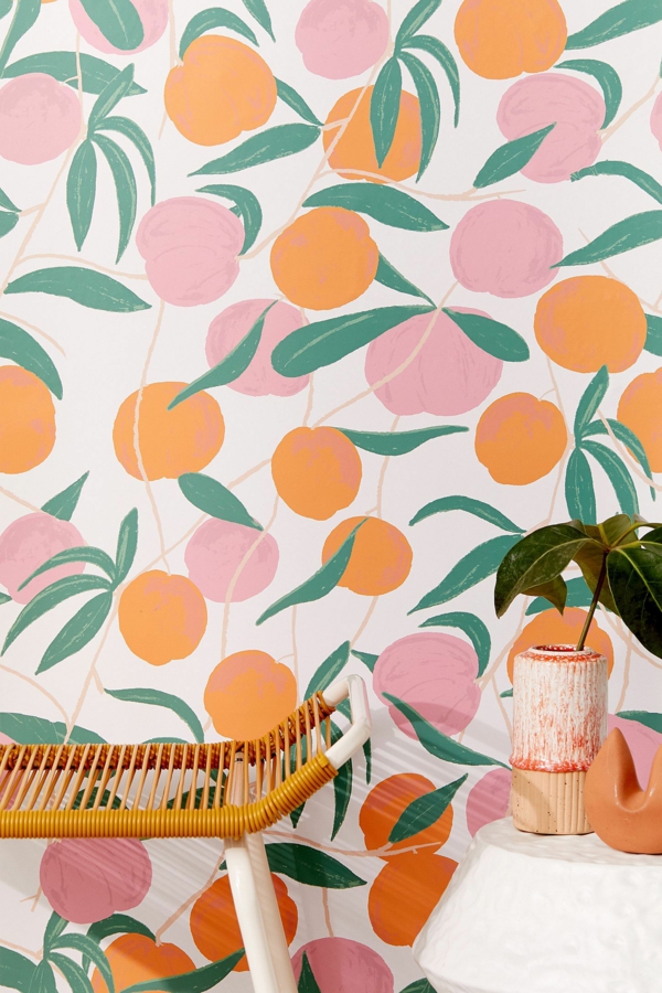 papier peint tendance 2019 motifs végétaux fruits