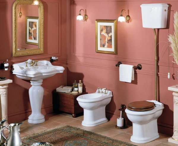 idée de peinture toilettes tendance couleur vieux rose