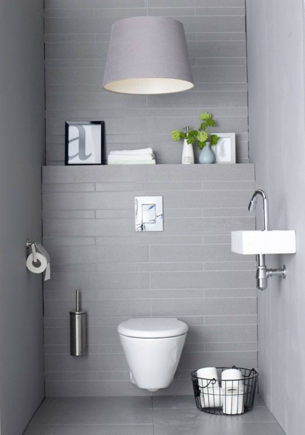idée de peinture toilettes tendance gris pâle