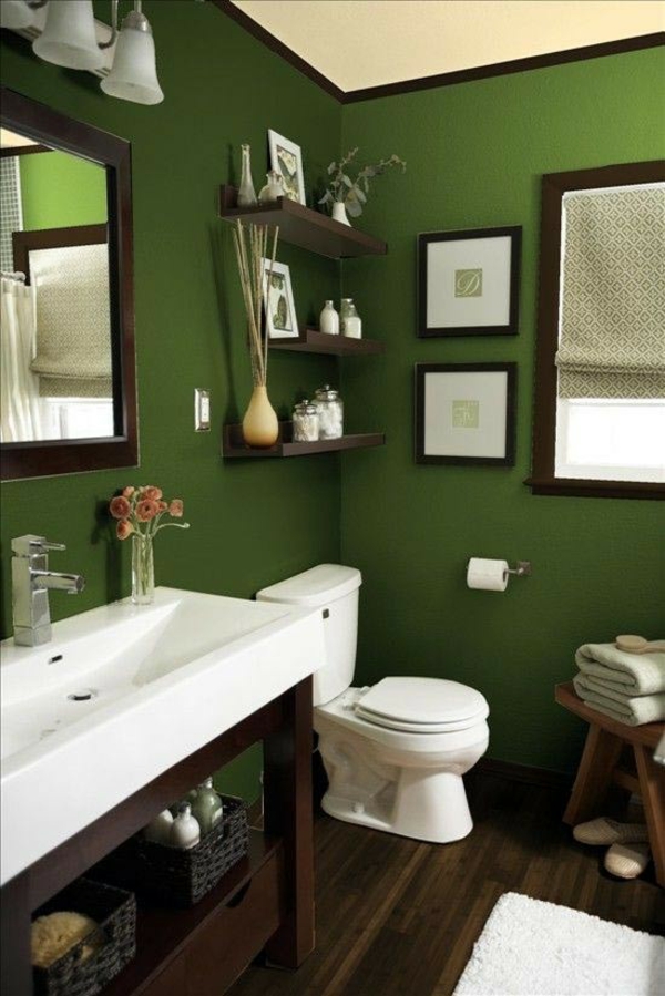 idée de peinture toilettes tendance vert nacré