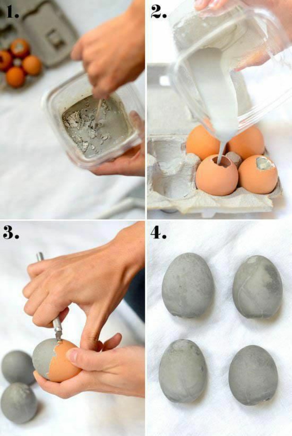 Comment faire des œufs de Pâques décoratifs en béton moules coquilles