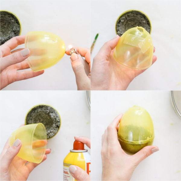 Comment faire des œufs de Pâques décoratifs en béton oeuf bougie étape 2