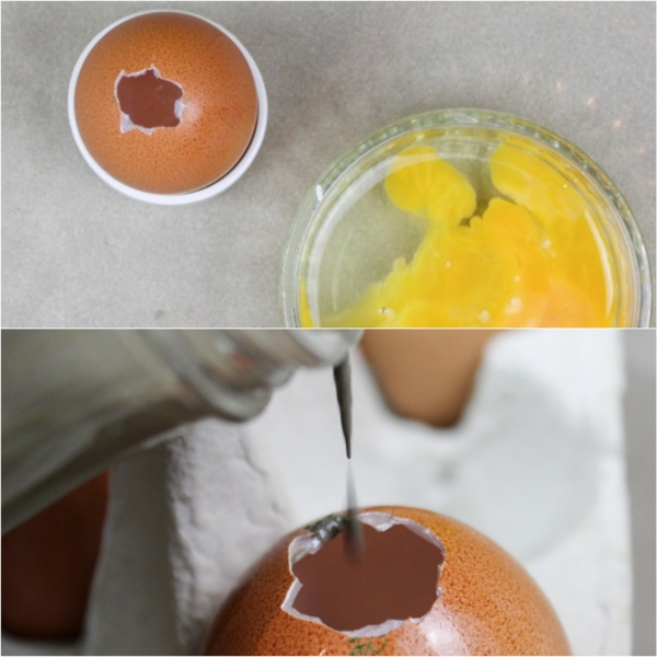 Comment faire des œufs de Pâques décoratifs en béton oeufs dorés étape 2