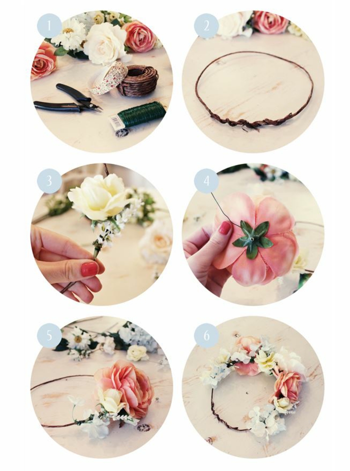 DIY diadème mariage avec des fleurs artificielles