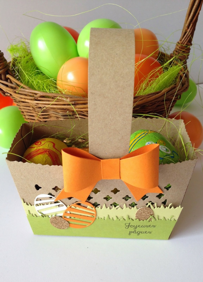 carton pour fabriquer un panier de Pâques diy