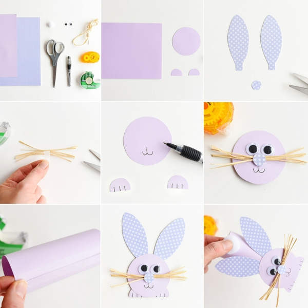 idée de bricolage pâques maternelle lapin en papier