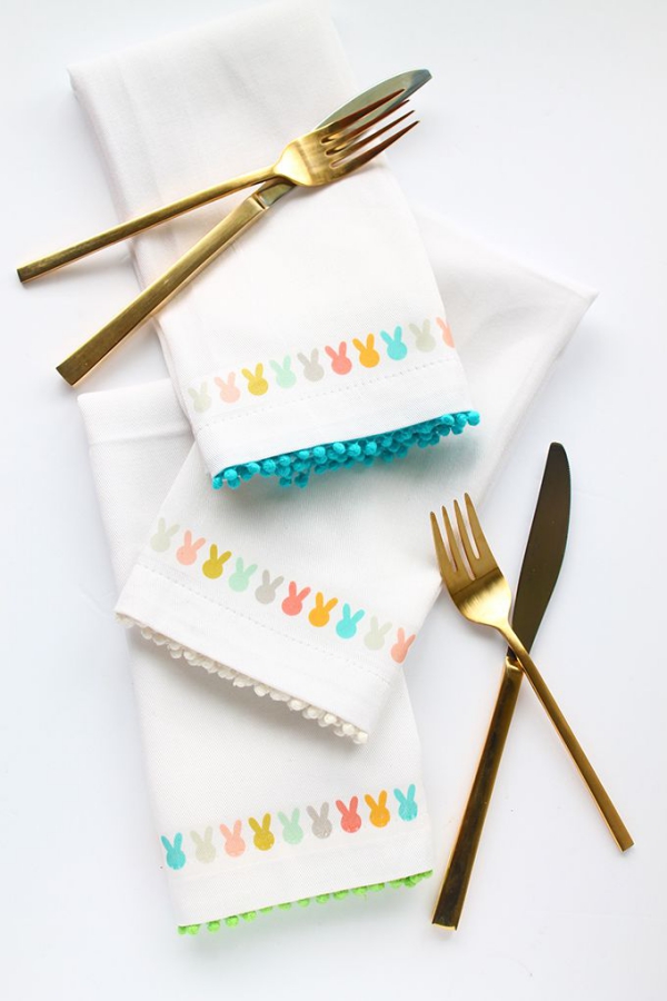 idées bricolage de Pâques maternelle serviettes imprimées