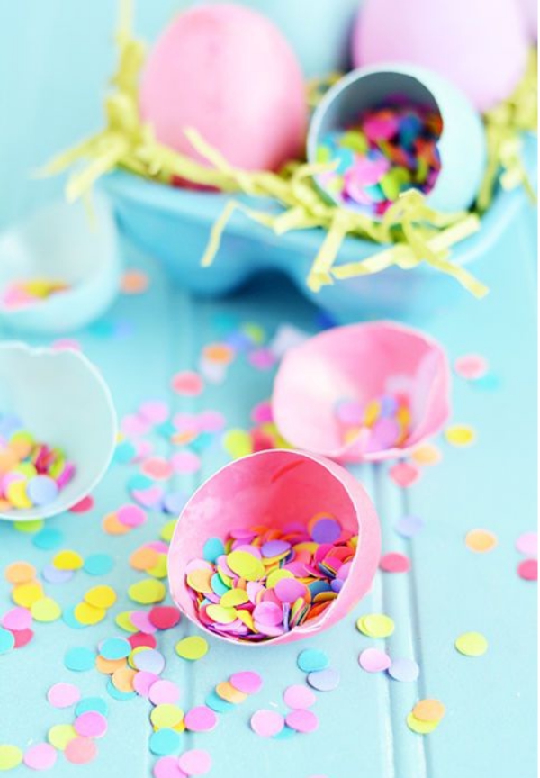 idées bricolage de Pâques maternelleplein de confettis
