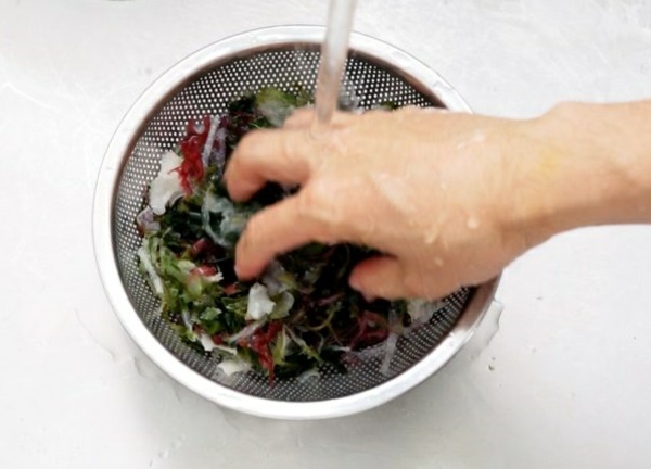 recette salade d'algues égoutter les algues