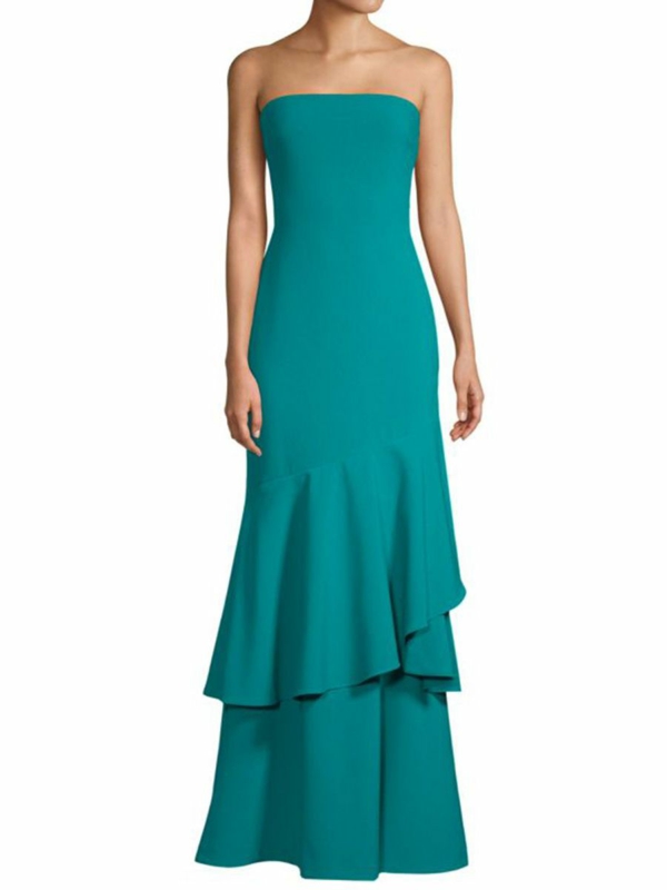 robe invitée mariage tendances 2019 robe à silhouette épurée nuance vibrante turquoise épaules nues