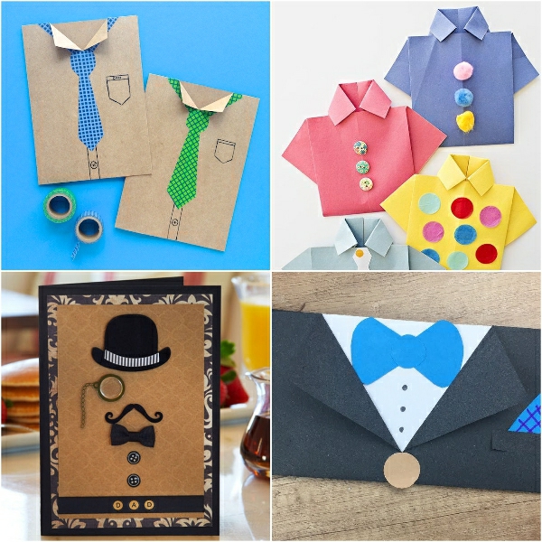 Cadeau Fête des Pères DIY - idées créatives pour enfants et mamans cartes en carton