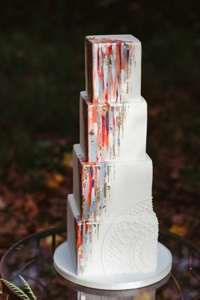 brushstroke cake gâteau de mariage 2019