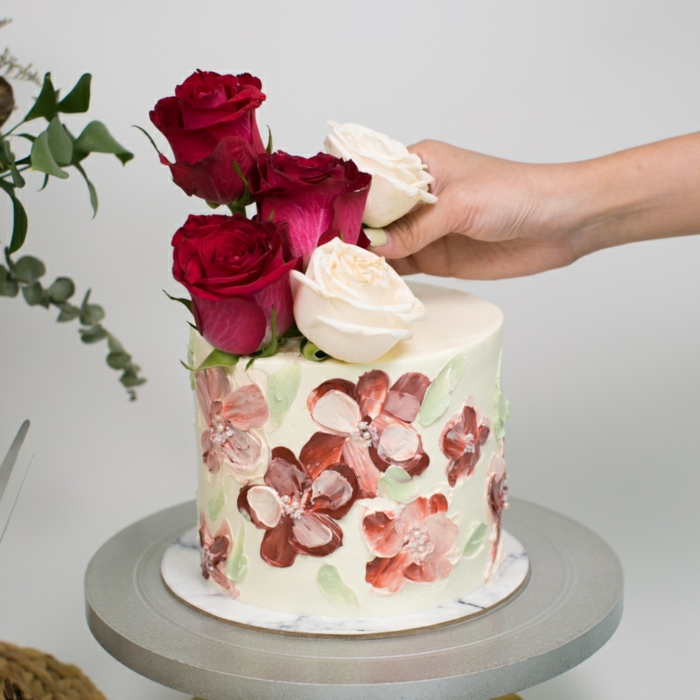 crème au beurre brushstroke cake gâteau de mariage