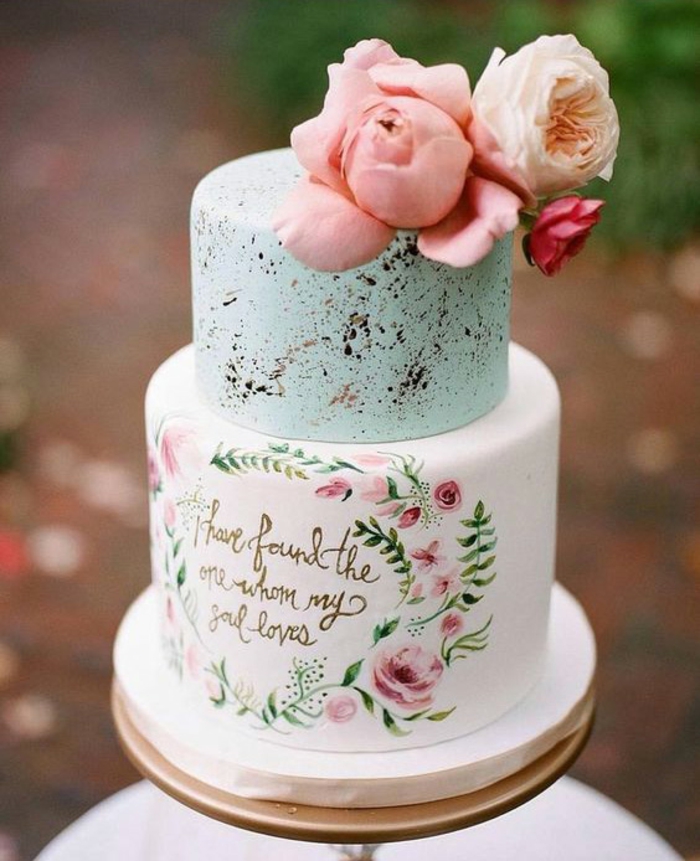 gâteau de mariage 2019 peint à la main