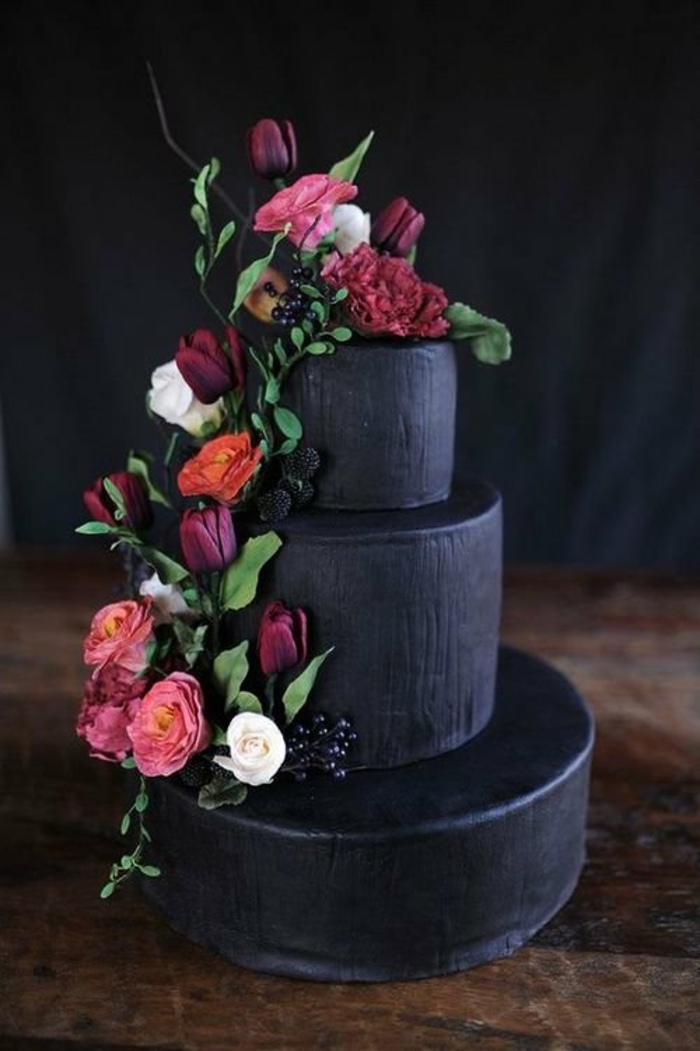gâteau de mariage idée couleur noir