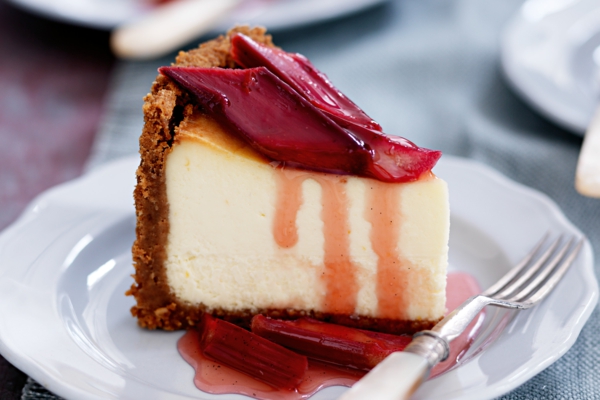 recette cheesecake à la rhubarbe