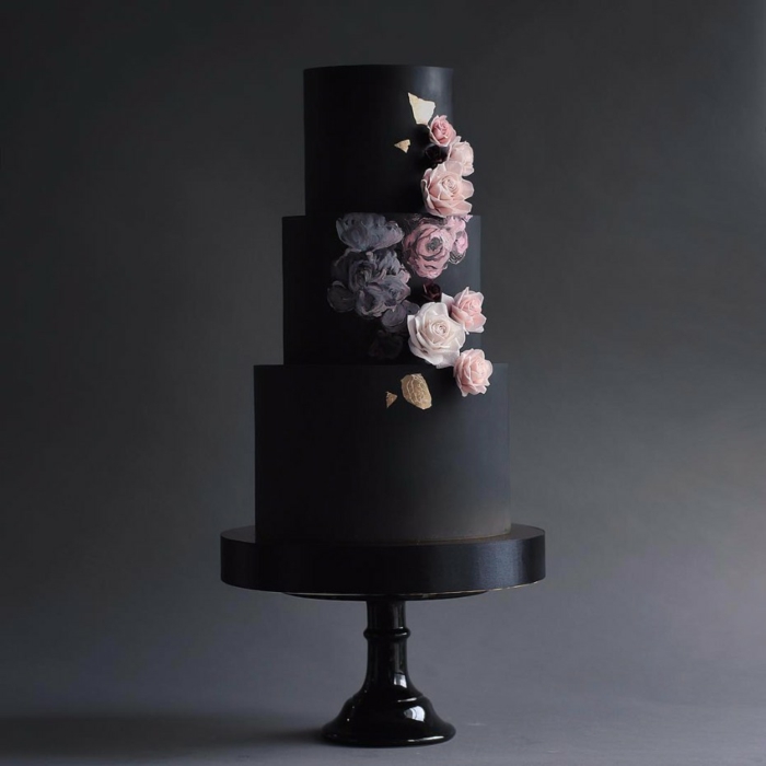 tendance gâteau de mariage noir