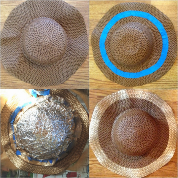 Chapeau de paille personnalisé à bord doré DIY