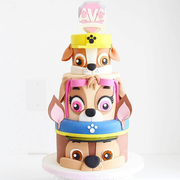 Gâteau Pat Patrouille - recettes et 50 idées de design gâteau pour fille chiens