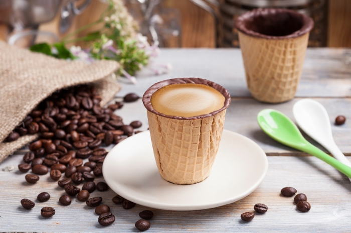 idée de vaisselle comestible tasse à café