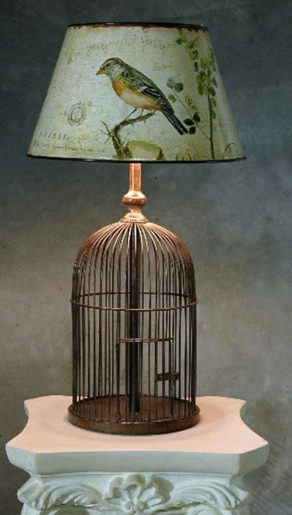 déco cage oiseau chambre lampe de chevet