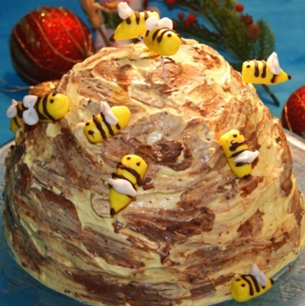 gâteau nid d'abeille aux croissants