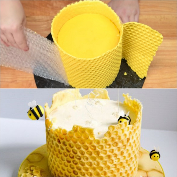 gâteau nid d'abeille papier bulle