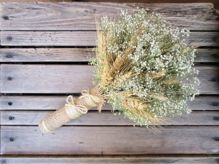 bouquet de mariée champêtre épi de blé