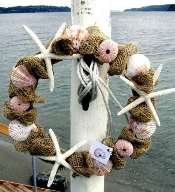 diy déco bord de mer couronne oursins