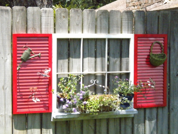 diy jardinière suspendue clôture de jardin volet fenêtre