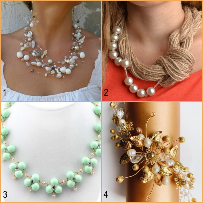 fabriquer des bijoux collier fait à partir de perles décoratives