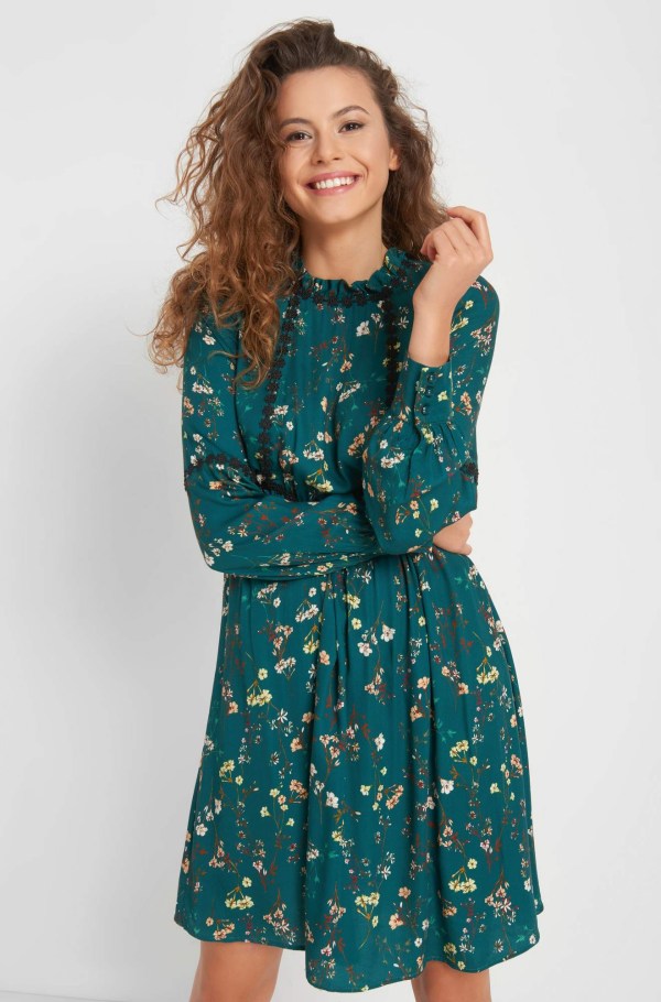 robe élégante automne 2019 vert canard