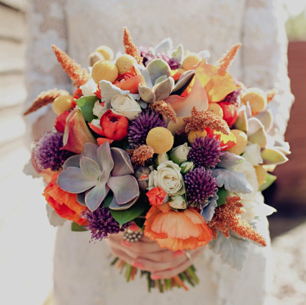 bouquet de mariée automnal de style rustique