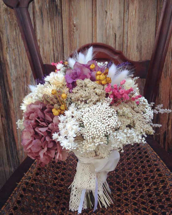 bouquet de mariée automnal fleurs séchées