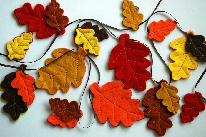 feuilles d'automne en tissu activités manuelles automne