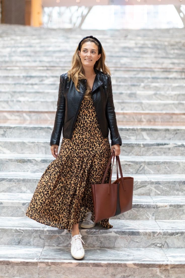 robe élégante automne 2019 motifs de peau de léopard