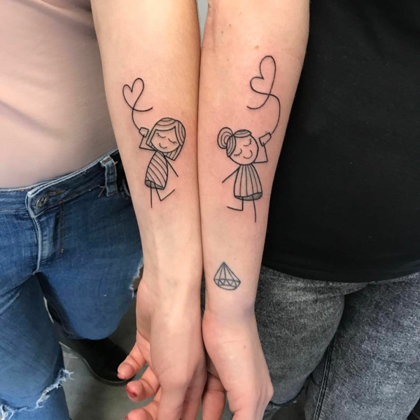 tatouage complémentaire amies bras