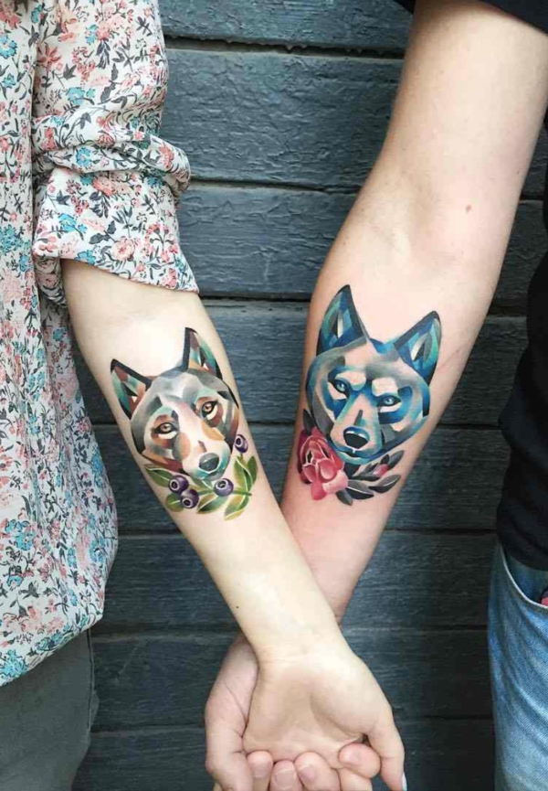 tatouage complémentaire animal pour couple