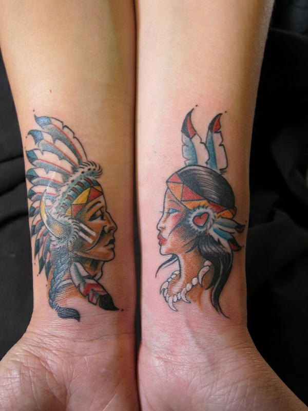 tatouage complémentaire indien et sa femme pour couple
