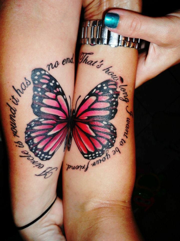 tatouage complémentaire pour amies papillon