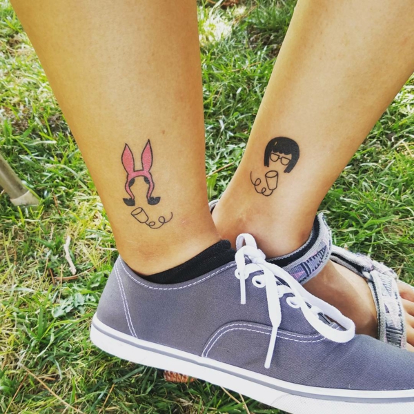 tatouage complémentaire pour meilleures amies dessin personnalisé