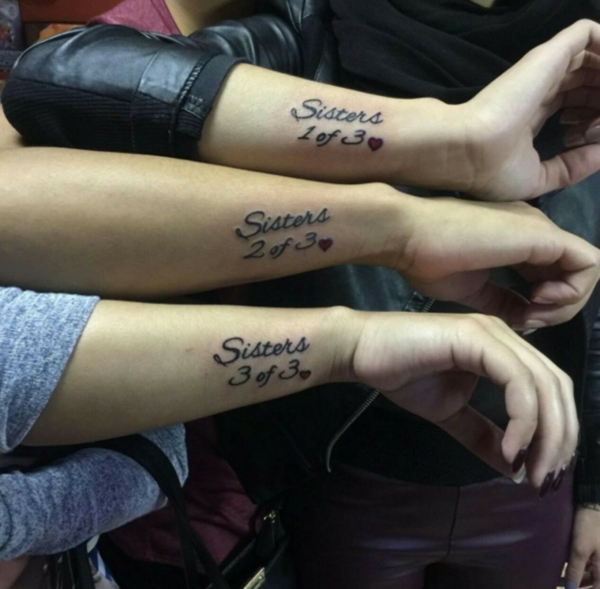 tatouage complémentaire pour trois soeurs