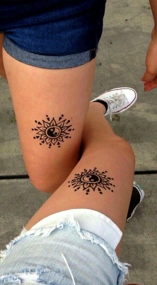 tatouage complémentaire soleil meilleures amies