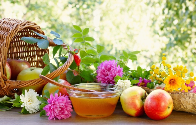 bienfaits miel et pommes un beau tableau