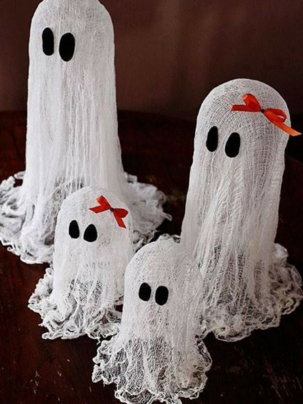 bricolage halloween fantôme en gaze de coton