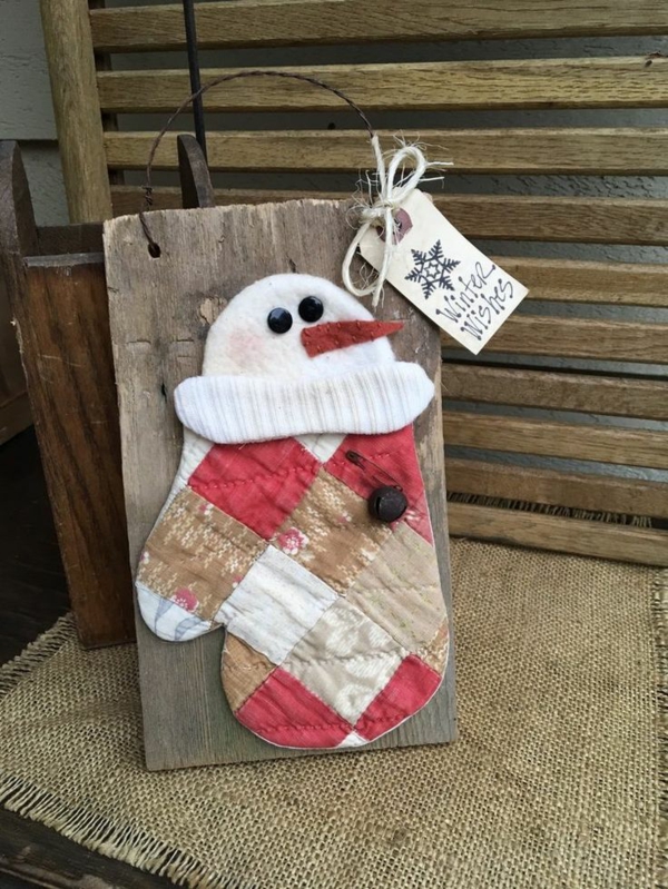 idée déco Noël à fabriquer soi-même bonhomme de neige gant pour four