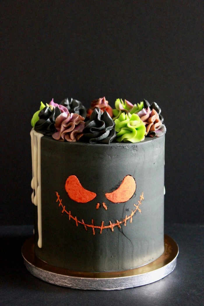 gâteau halloween noir idée comment décorer