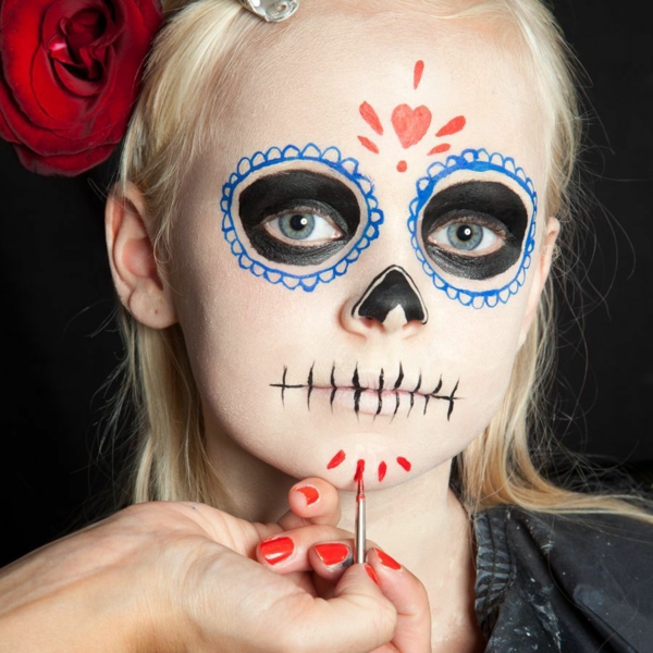 maquillage halloween enfant fille crâne de sucre