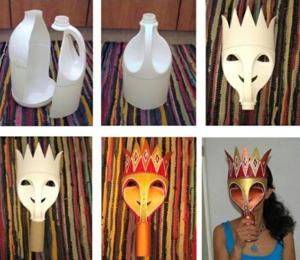 masque halloween à fabriquer vous-même à partir de tube à lait